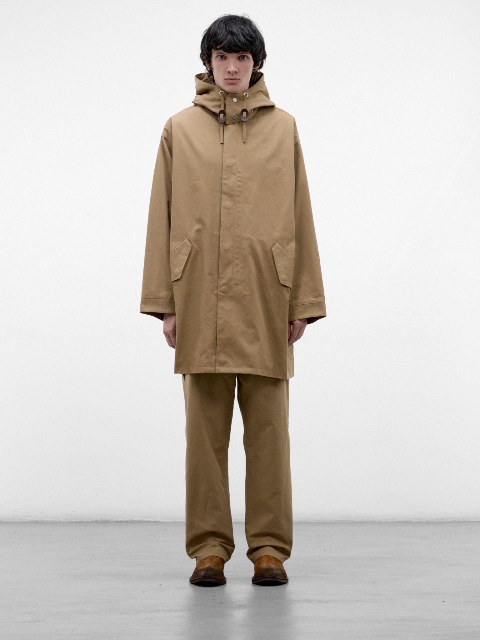 Beige Cotton Hooded Coat (C263F05C01-BEIGE)