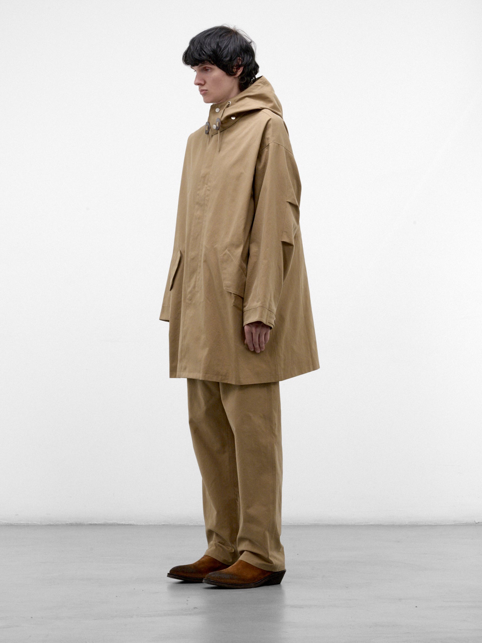 Beige Cotton Hooded Coat (C263F05C01-BEIGE)