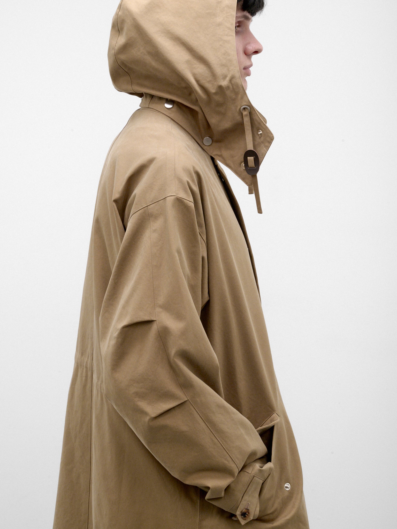 Beige Cotton Hooded Coat (C263F05C01-BEIGE)