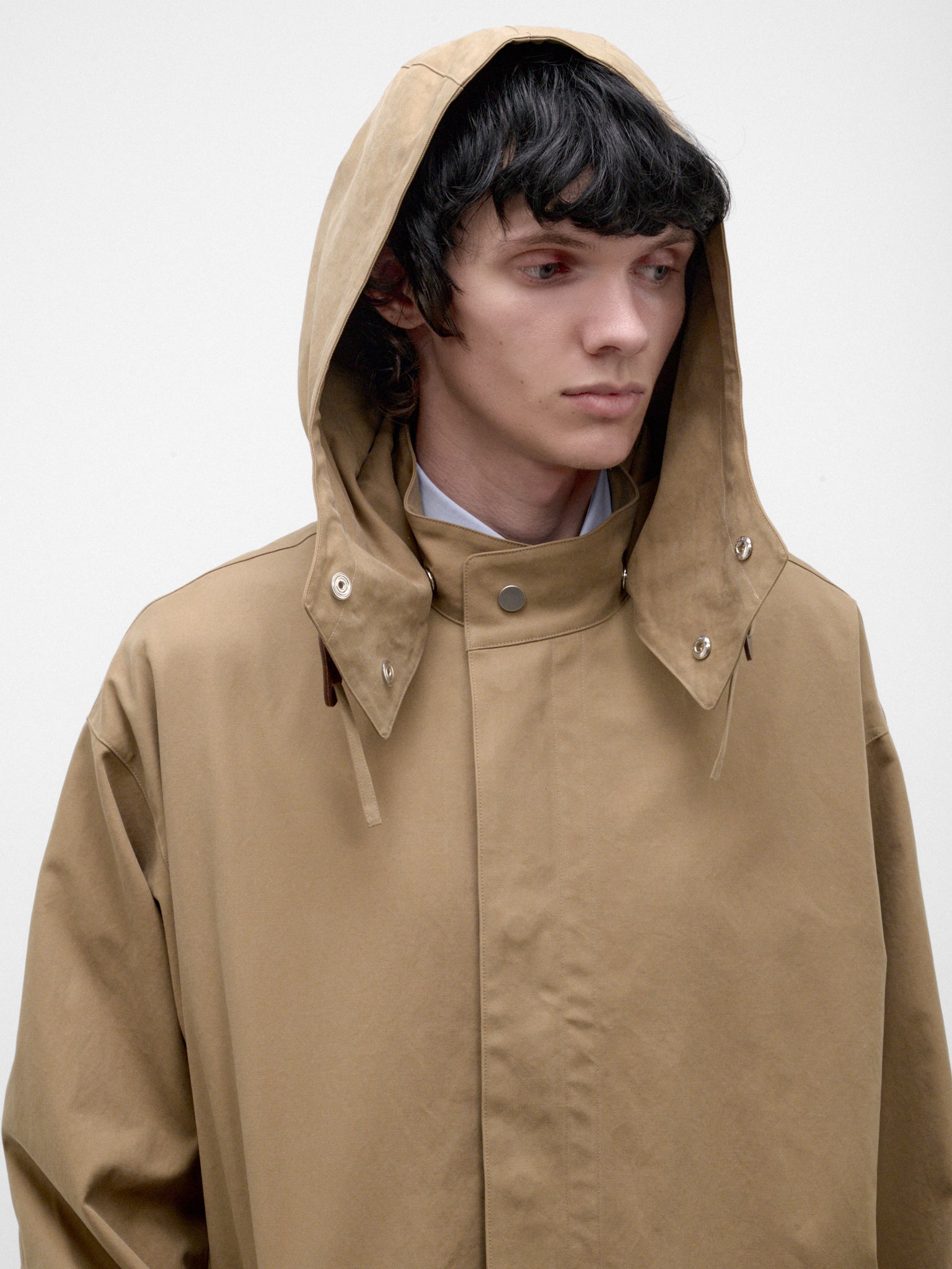 Beige Cotton Hooded Coat (C263F05C01-BEIGE)