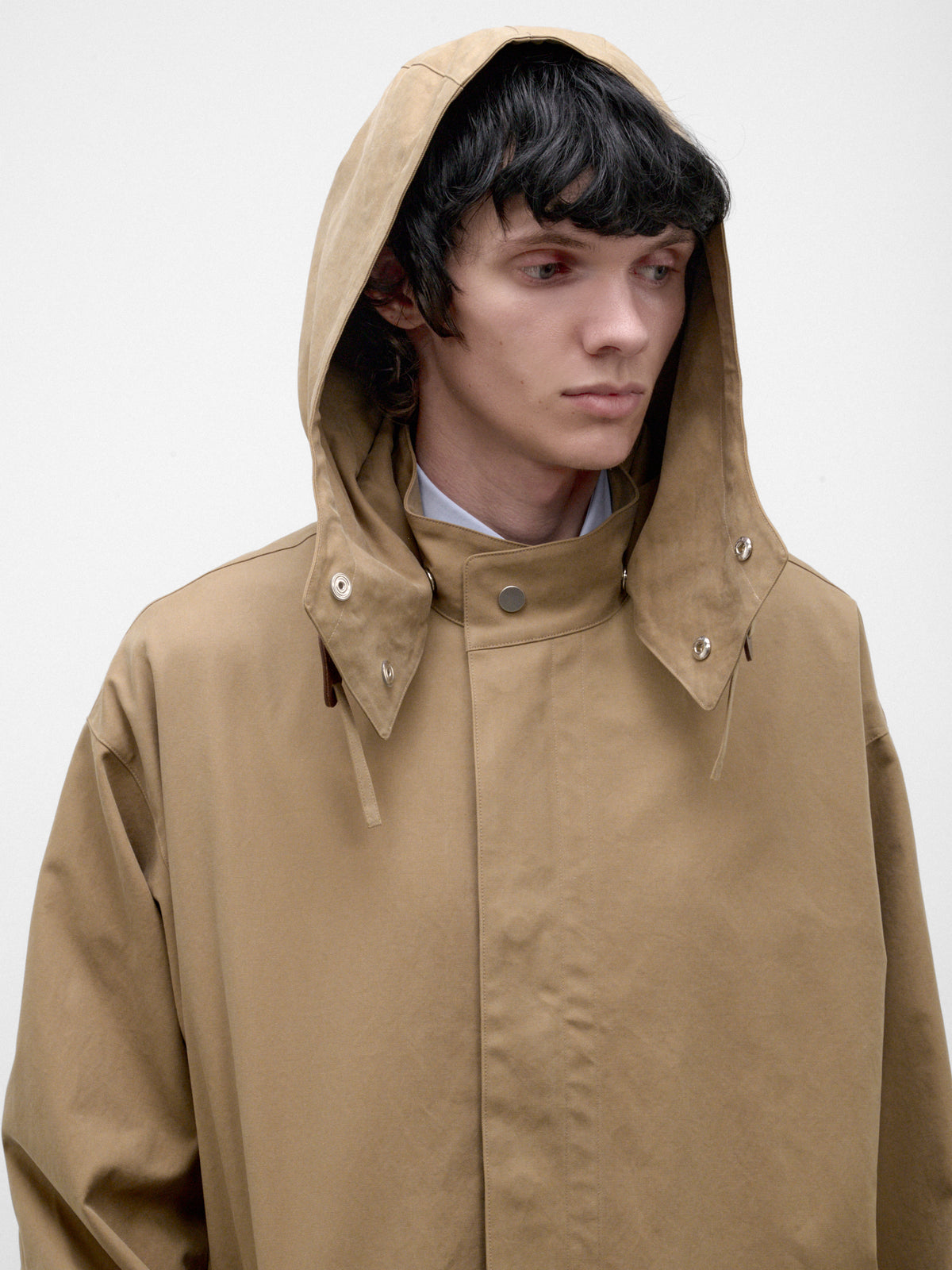 Beige Cotton Hooded Coat (C263F05C01-BEIGE)