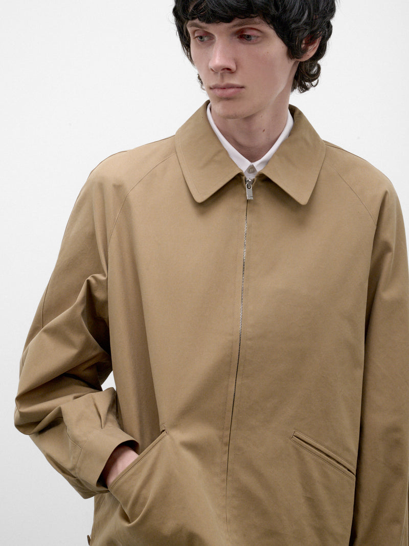 Beige Cotton Zip Jacket (C263F05J01-BEIGE)