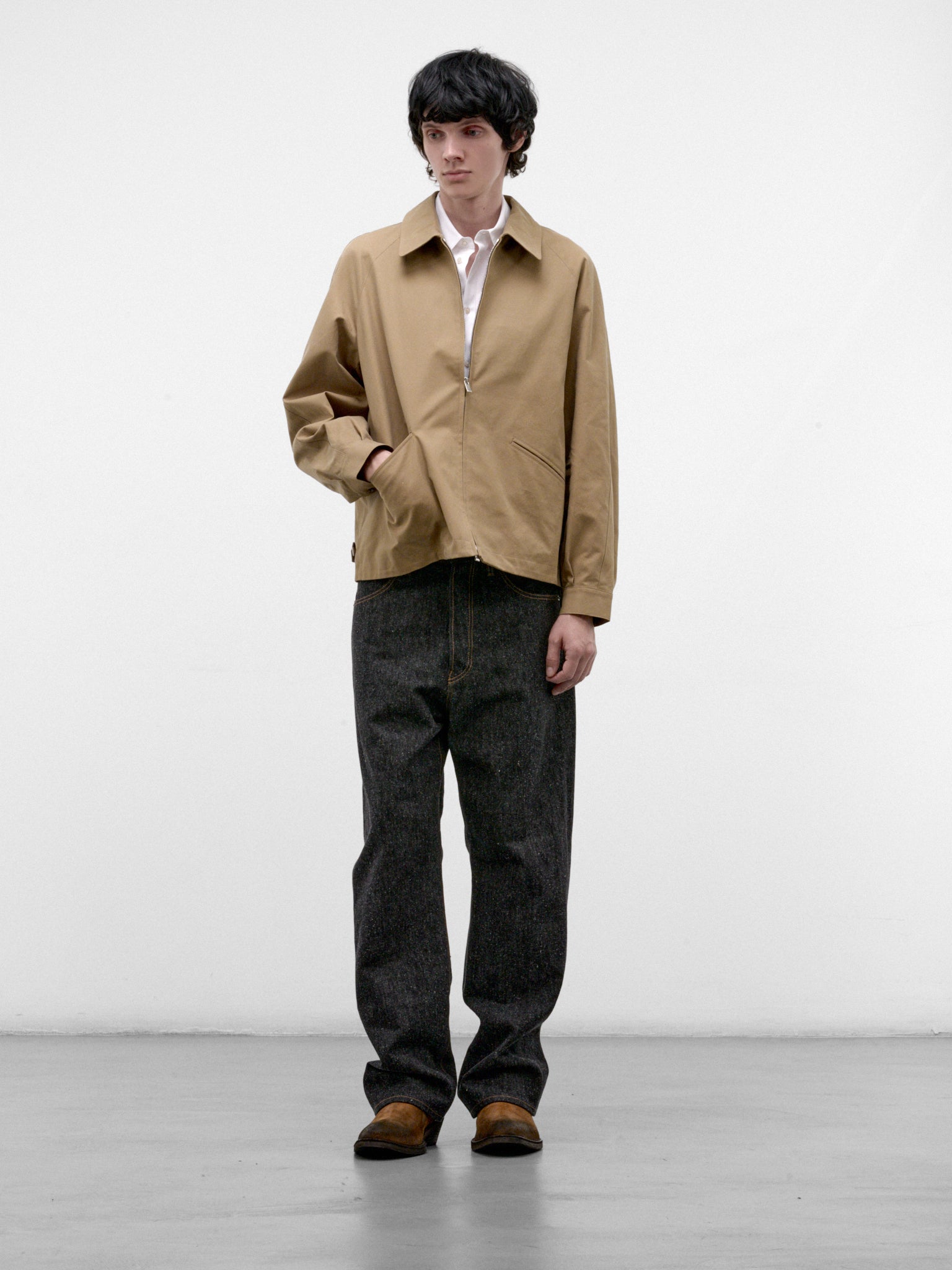 White Cotton Button-Up Shirt (C263F01YB02-WHITE)