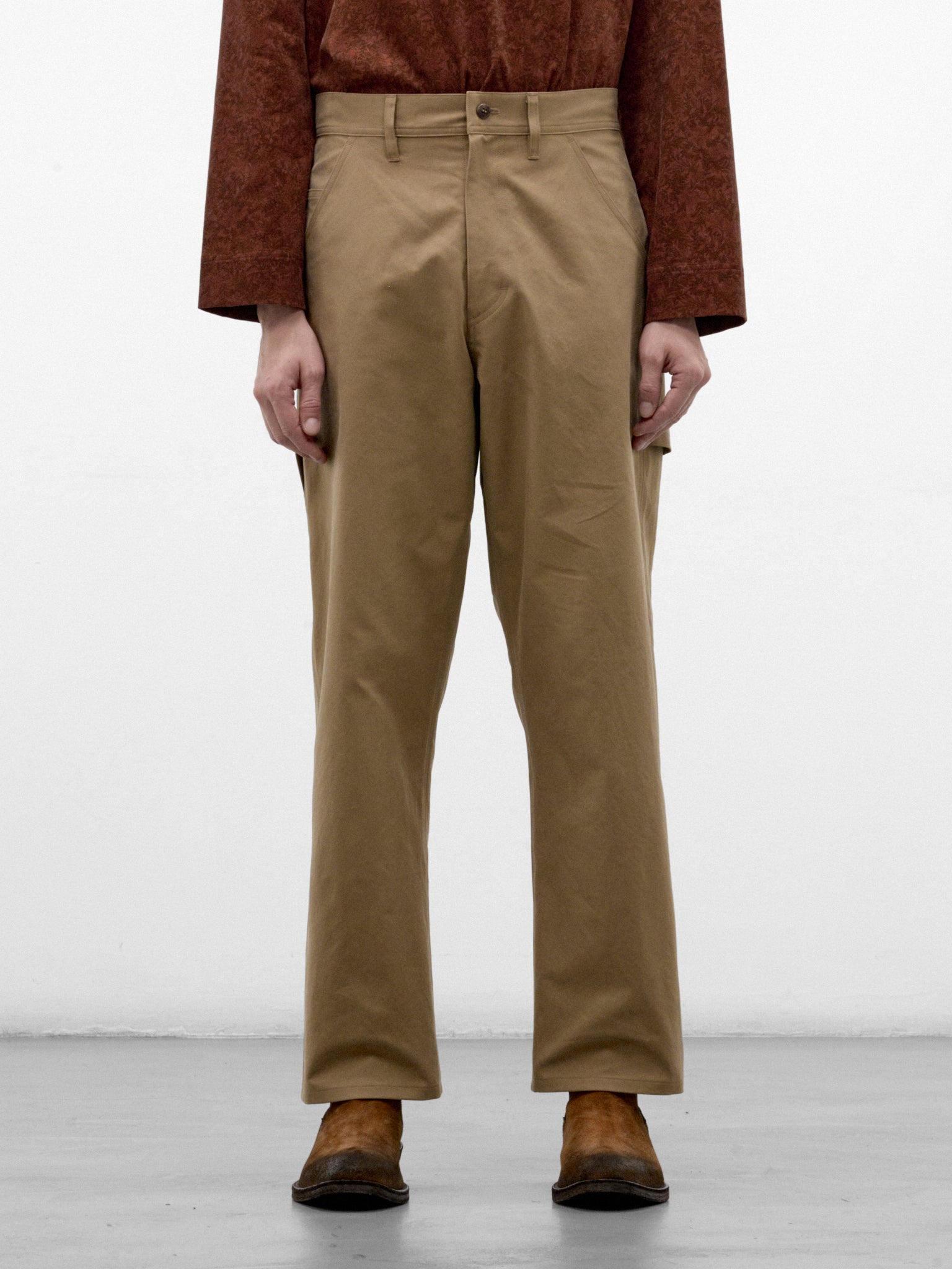 Beige Cotton Utility Pants (C263F05P01-BEIGE)