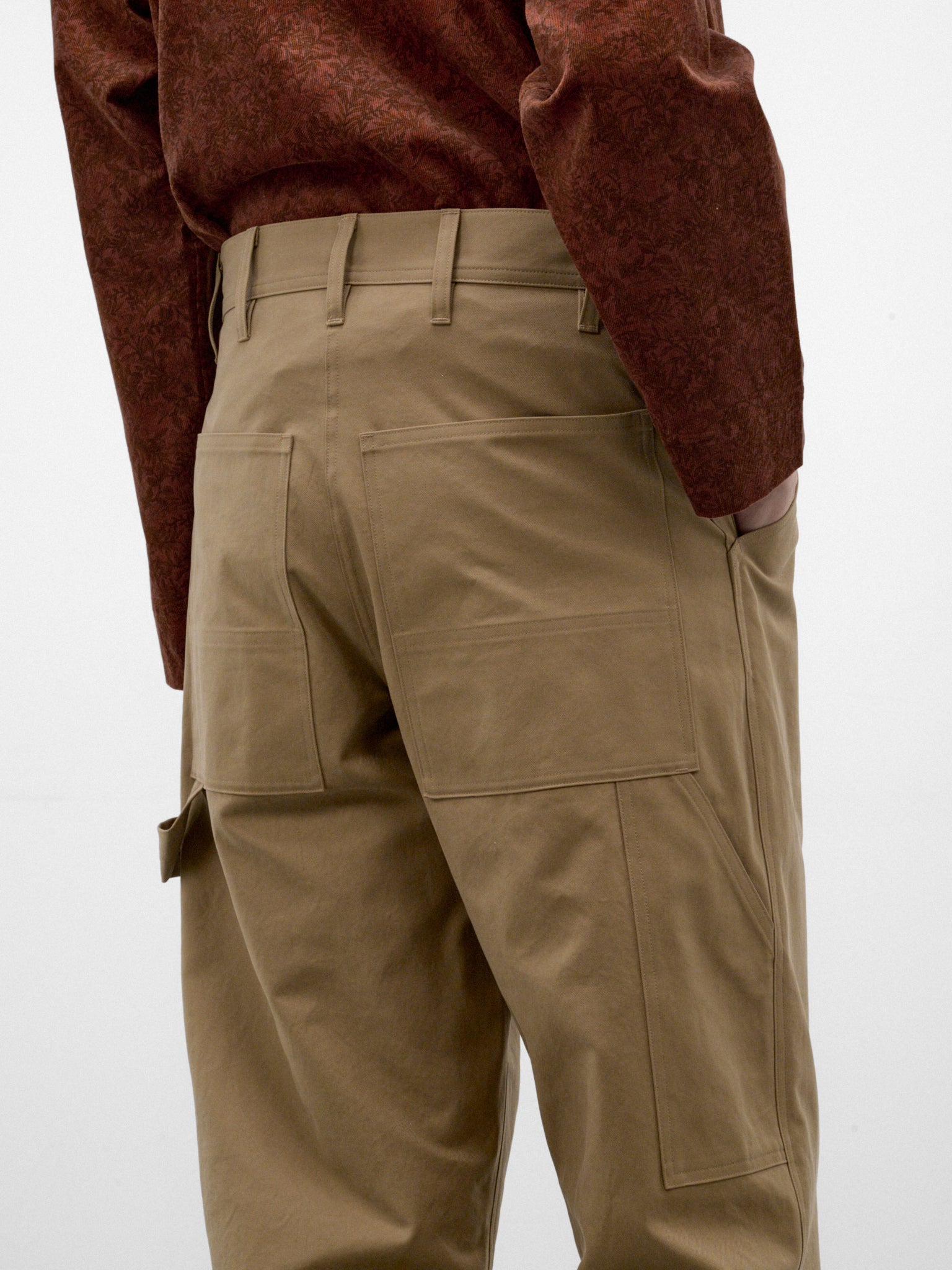 Beige Cotton Utility Pants (C263F05P01-BEIGE)