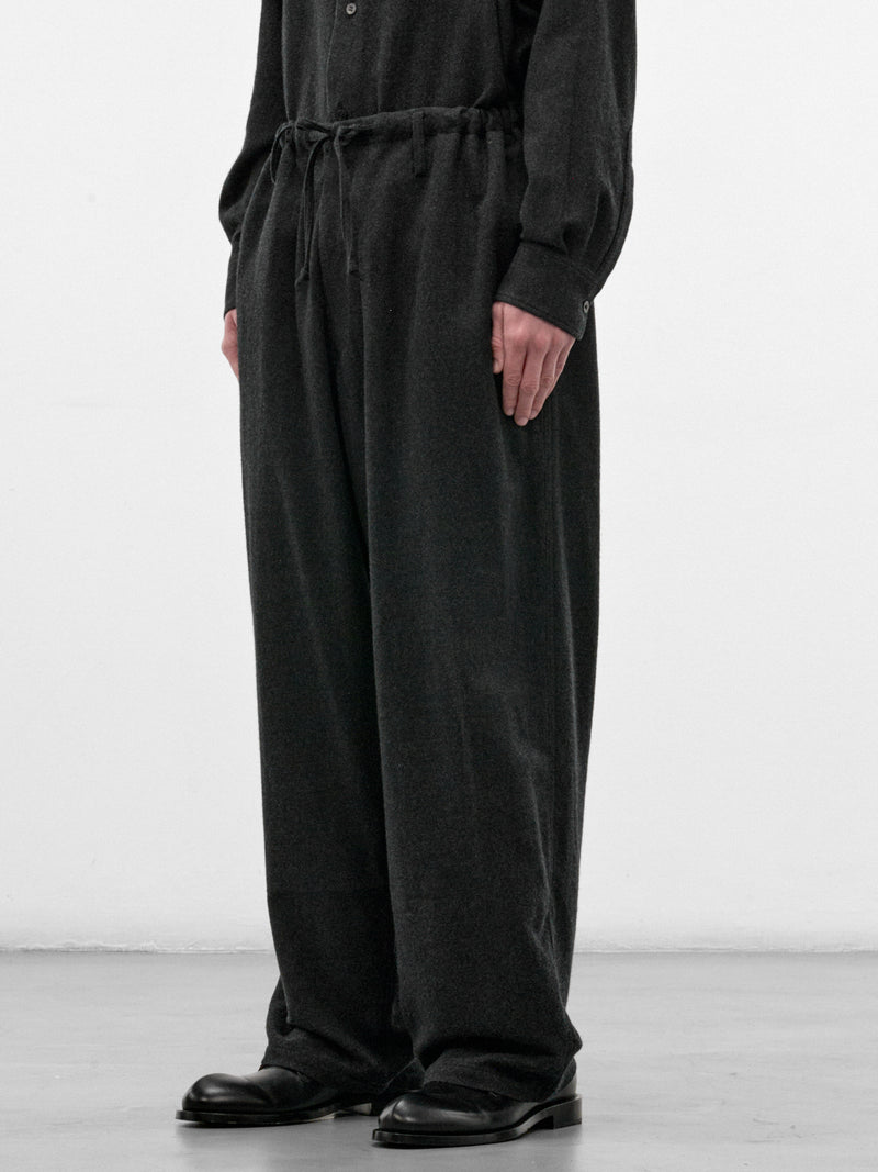 Dark Gray Wool Wide Trousers (C263F06P01-DARK-GRAY)