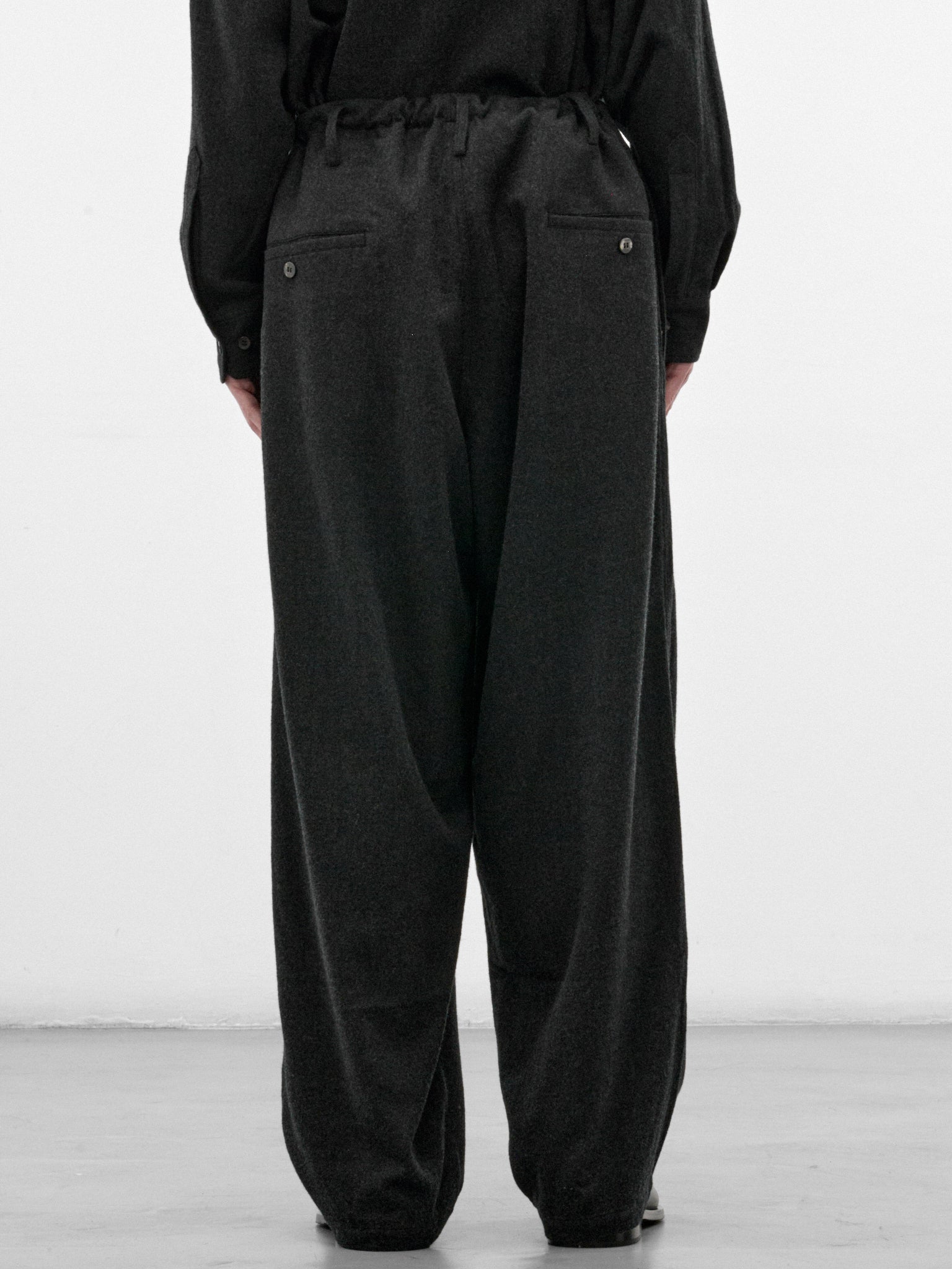 Dark Gray Wool Wide Trousers (C263F06P01-DARK-GRAY)