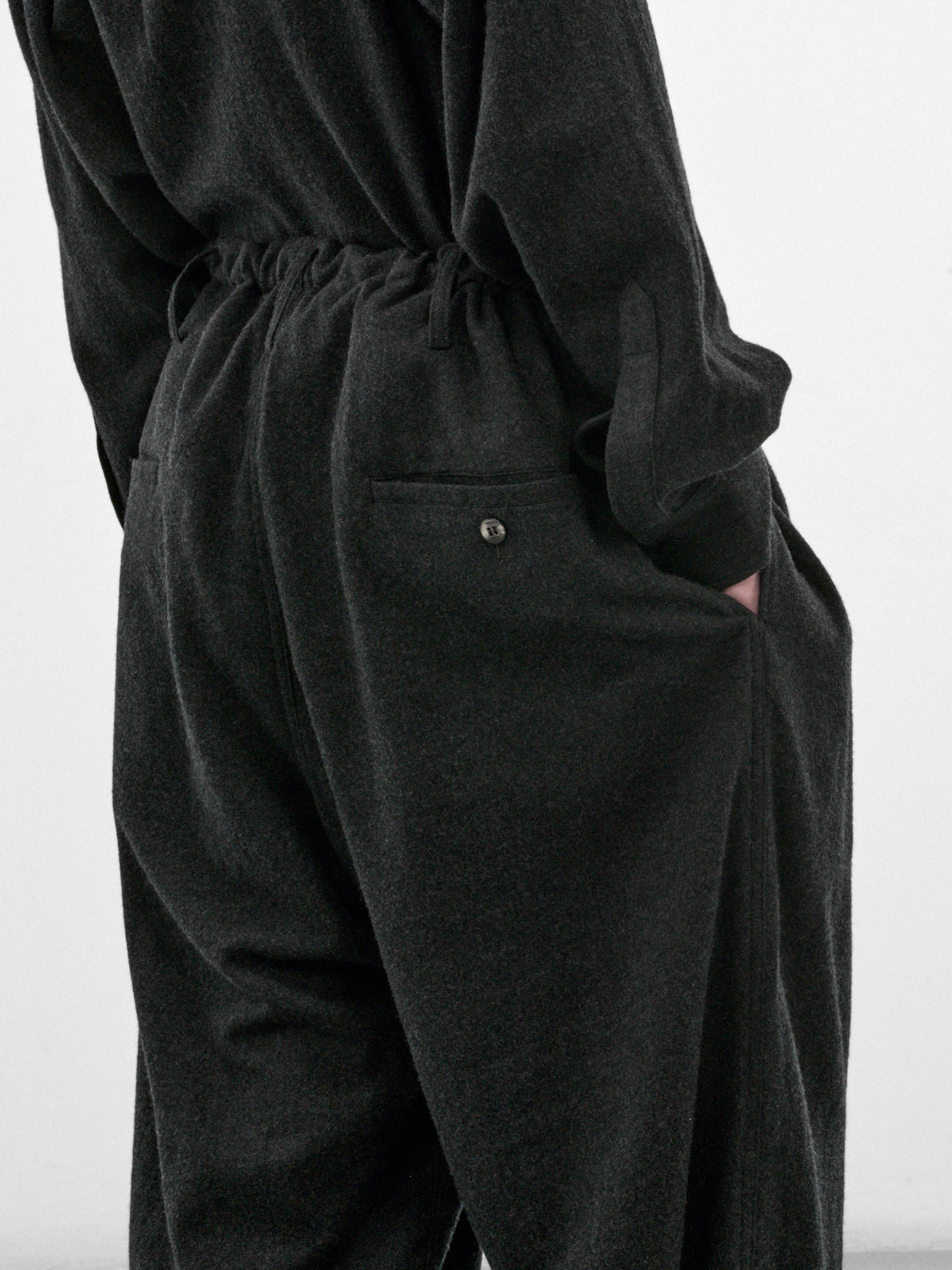Dark Gray Wool Wide Trousers (C263F06P01-DARK-GRAY)