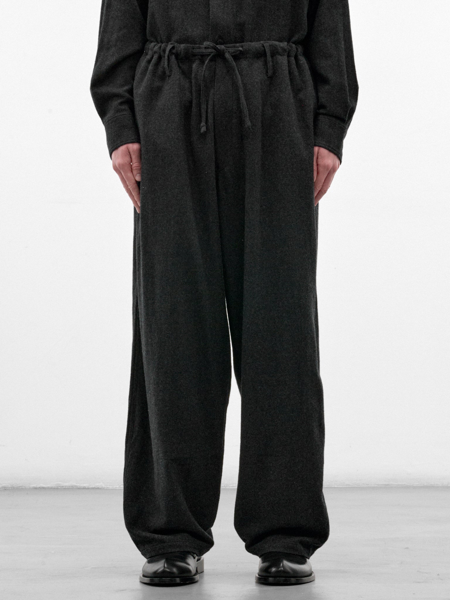 Dark Gray Wool Wide Trousers (C263F06P01-DARK-GRAY)