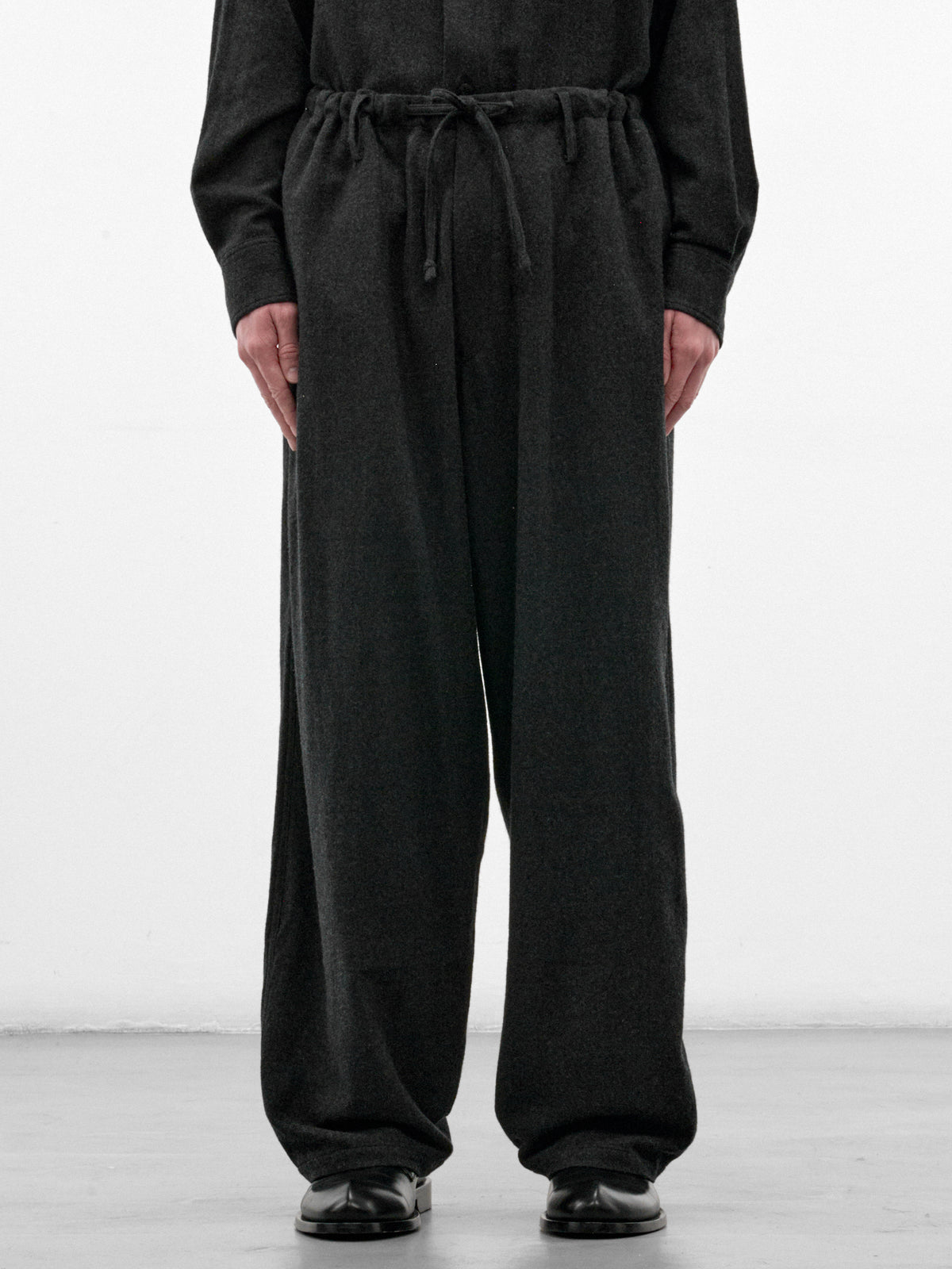 Dark Gray Wool Wide Trousers (C263F06P01-DARK-GRAY)
