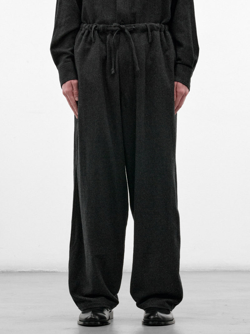 Dark Gray Wool Wide Trousers (C263F06P01-DARK-GRAY)