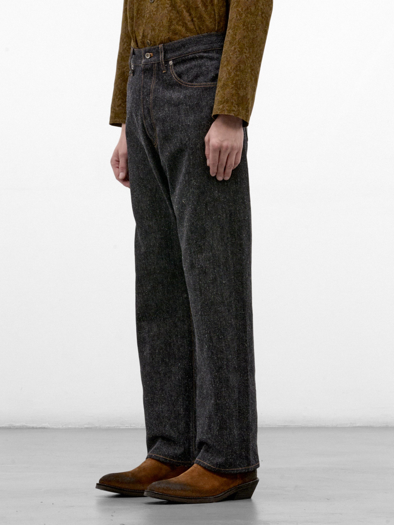 Black Cotton-Silk Pants (C263F11P02-BLACK)