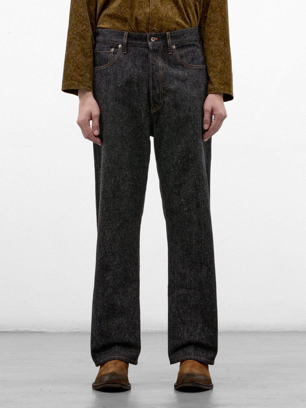 Black Cotton-Silk Pants (C263F11P02-BLACK)