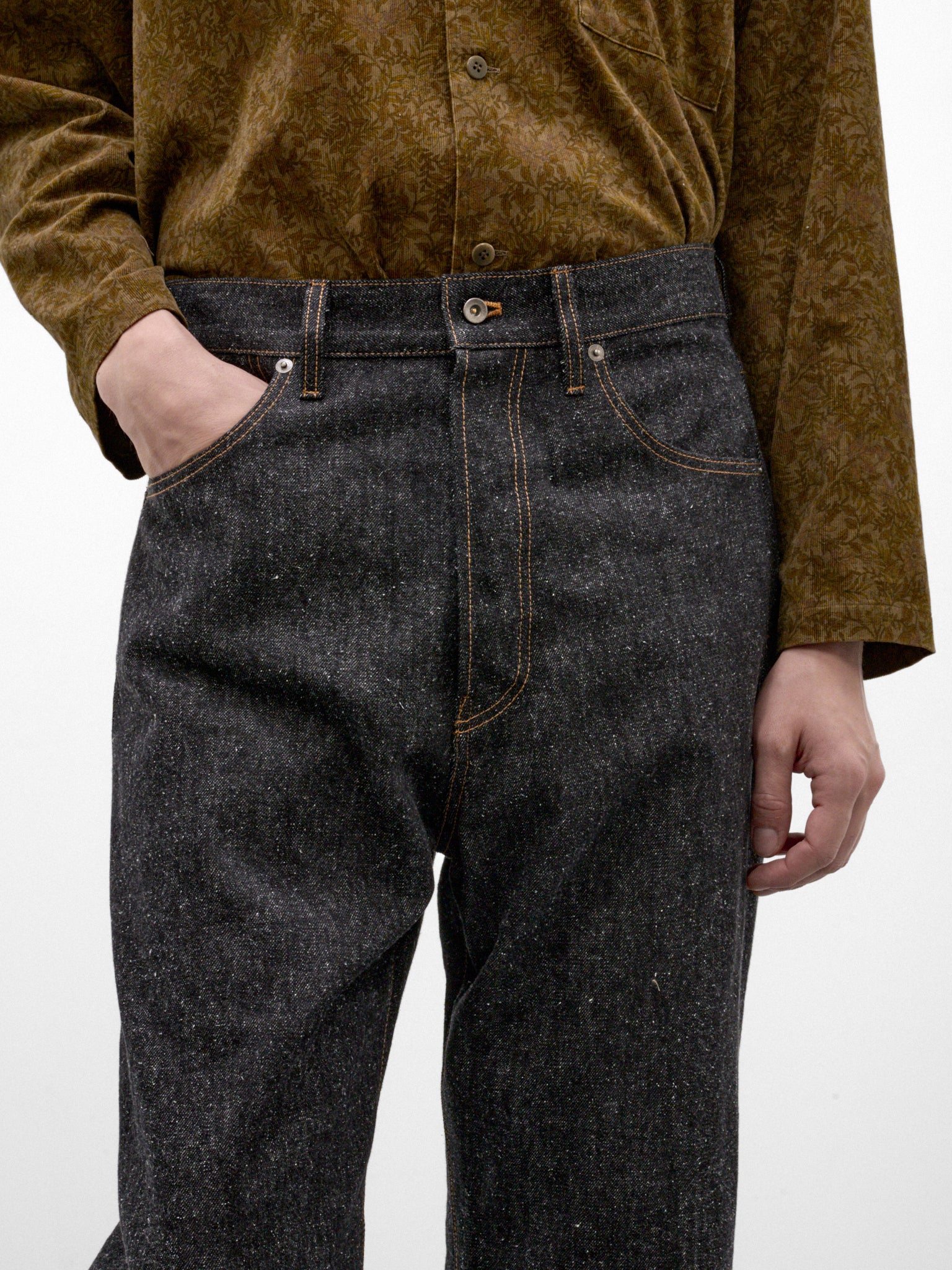 Black Cotton-Silk Pants (C263F11P02-BLACK)