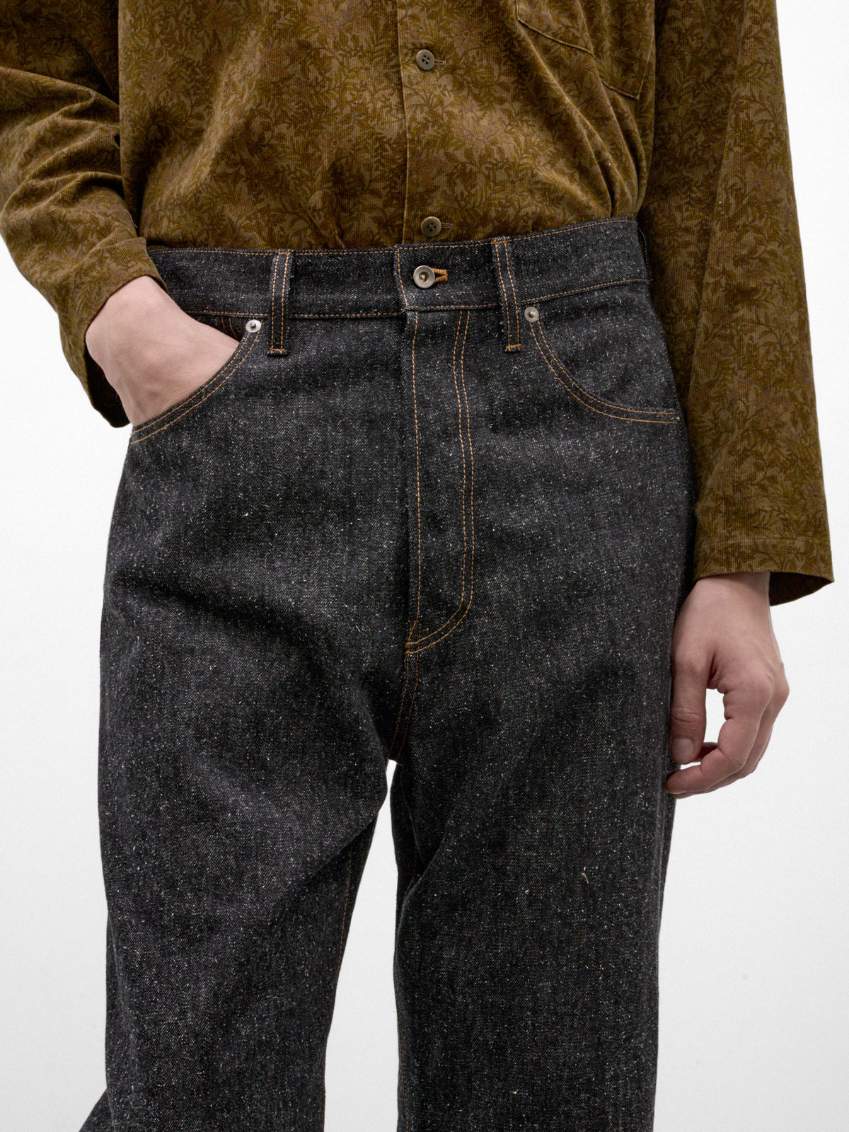 Black Cotton-Silk Pants (C263F11P02-BLACK)