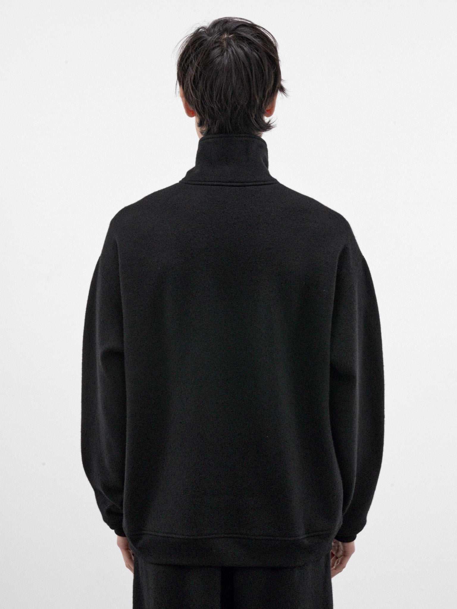 Black Wool Half-Zip Pullover (C263U02B02-BLACK)
