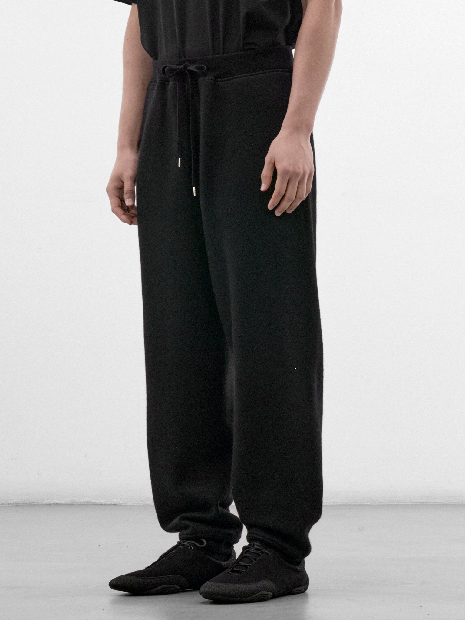 Black Wool Fleece Sweatpants (C263U02P01-BLACK)