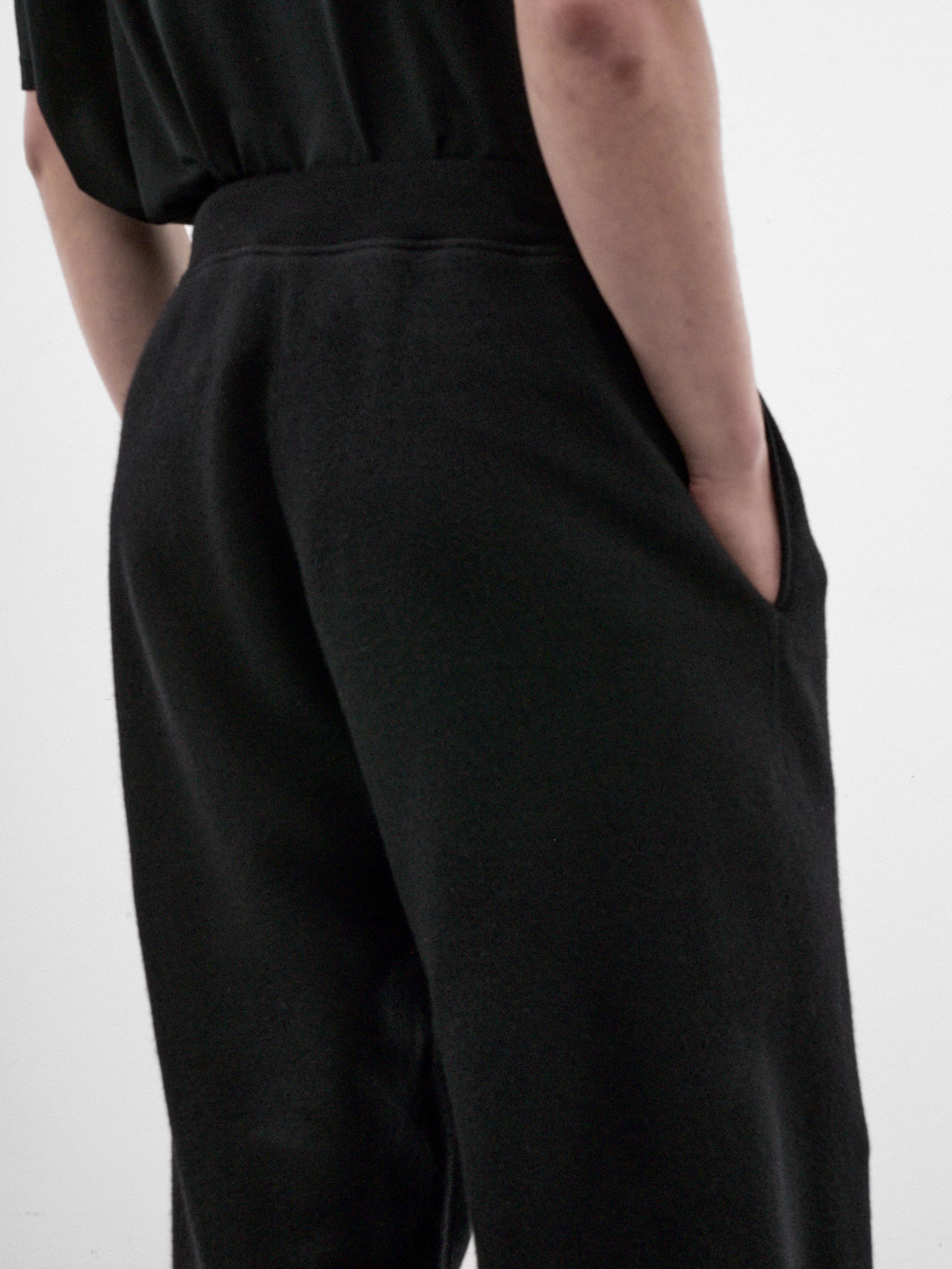 Black Wool Fleece Sweatpants (C263U02P01-BLACK)