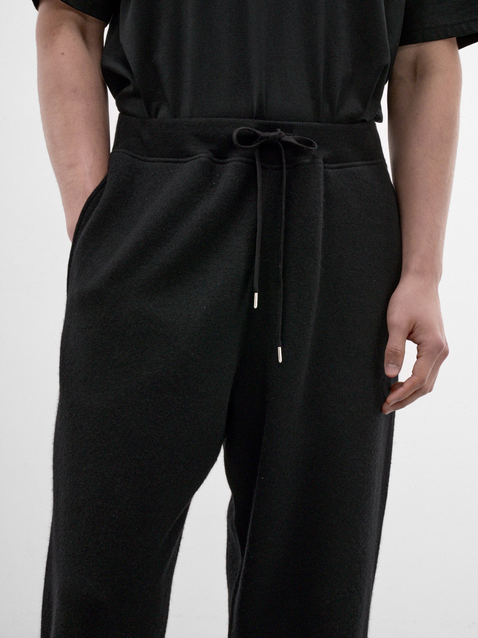 Black Wool Fleece Sweatpants (C263U02P01-BLACK)