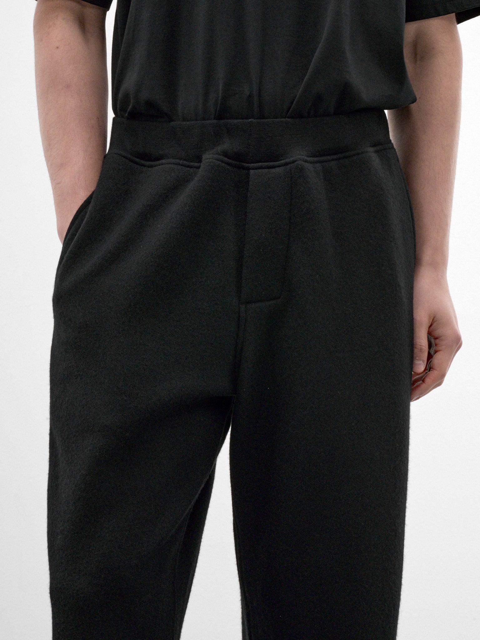 Black Wool Fleece Pants (C263U02P02-BLACK)