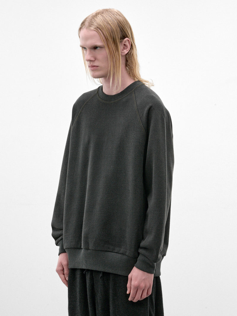 Blue-Gray Cotton Fleece Pullover (C263U07B02-BLUE-GRAY)
