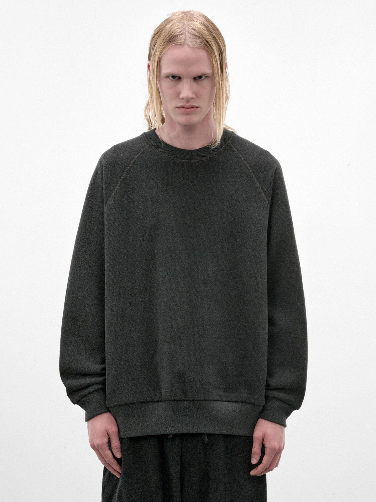 Blue-Gray Cotton Fleece Pullover (C263U07B02-BLUE-GRAY)