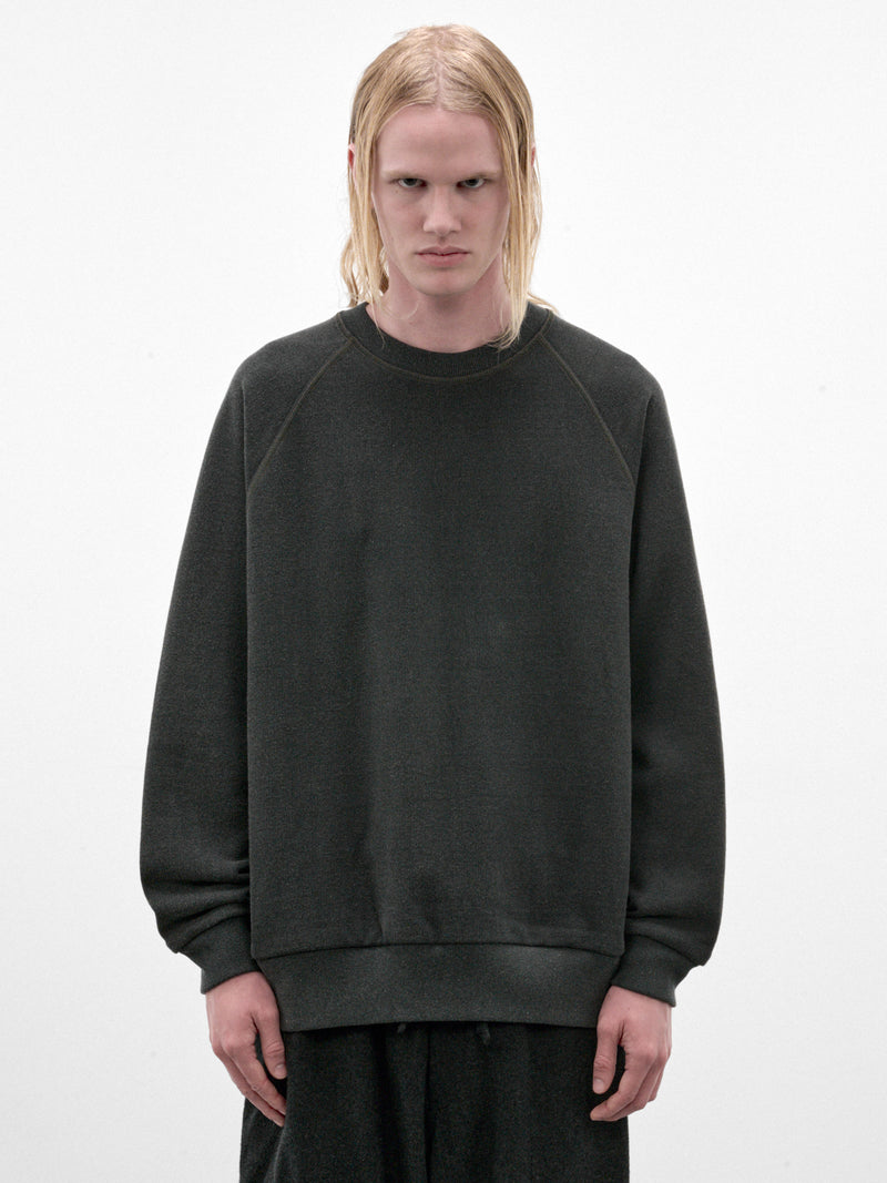 Blue-Gray Cotton Fleece Pullover (C263U07B02-BLUE-GRAY)