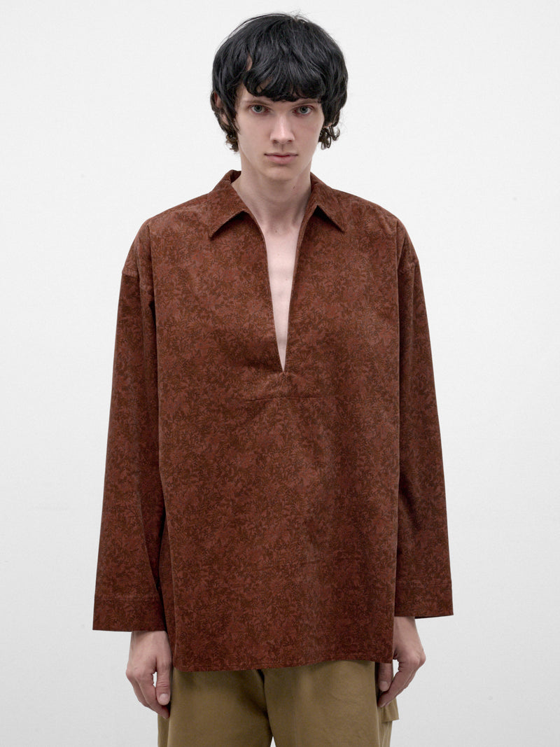 Terracotta Botanical Pullover Shirt (PC263F08B02-TERRACOTA)