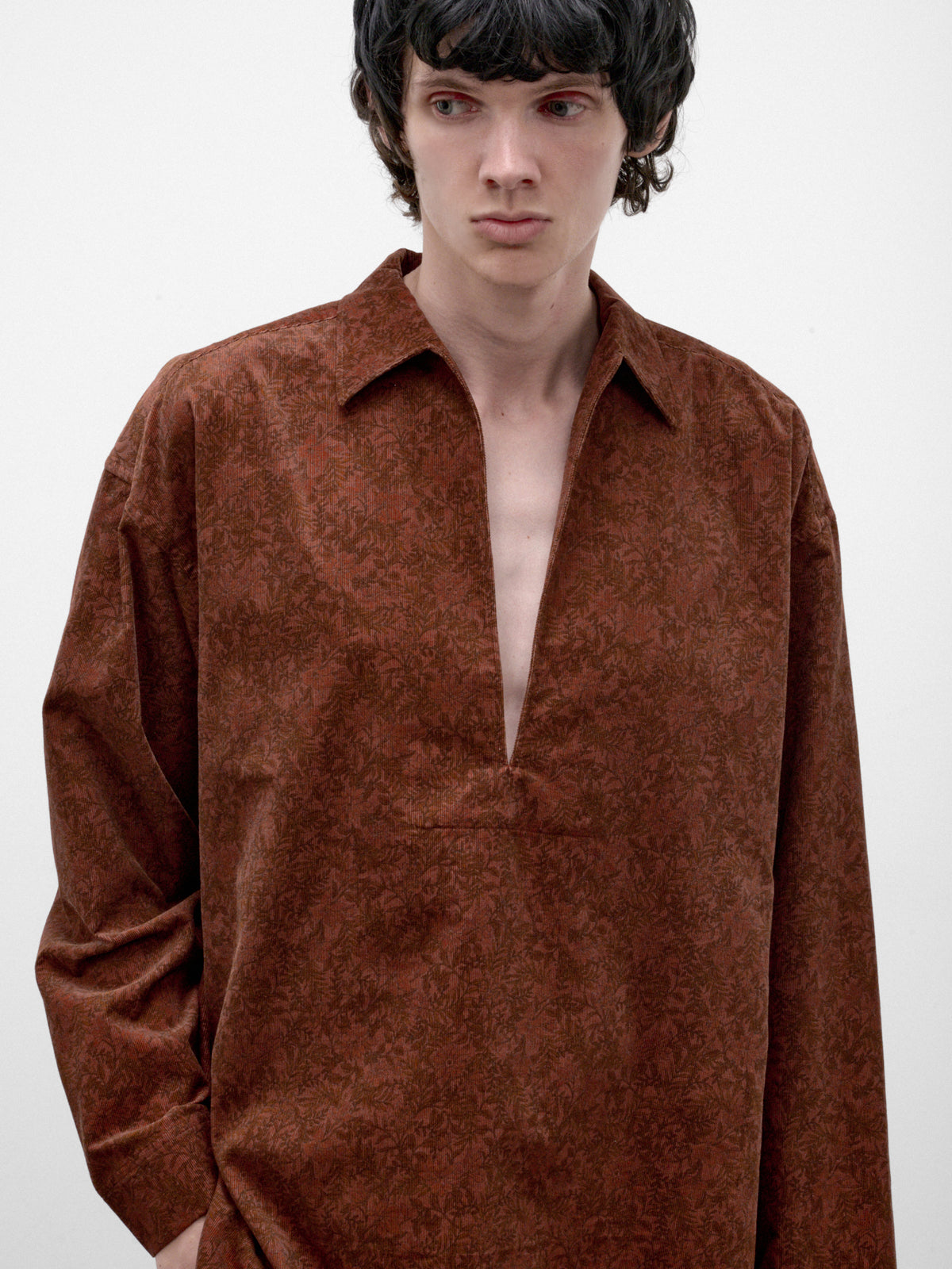 Terracotta Botanical Pullover Shirt (PC263F08B02-TERRACOTA)