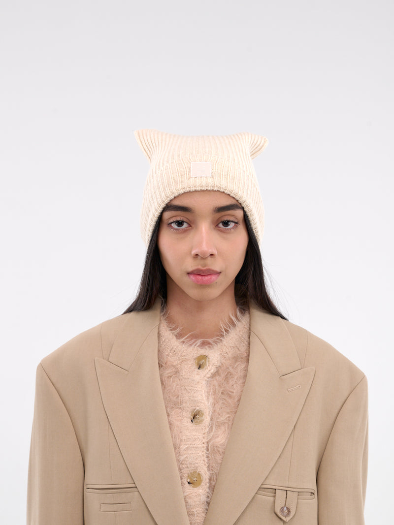 Face Logo Square Beanie (C40392-OATMEAL-MELANGE)