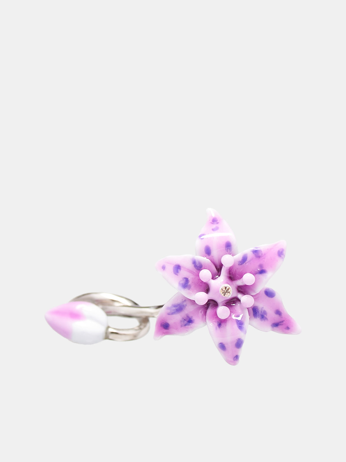 Flower Earrings (C50417-SILVER-PURPLE)