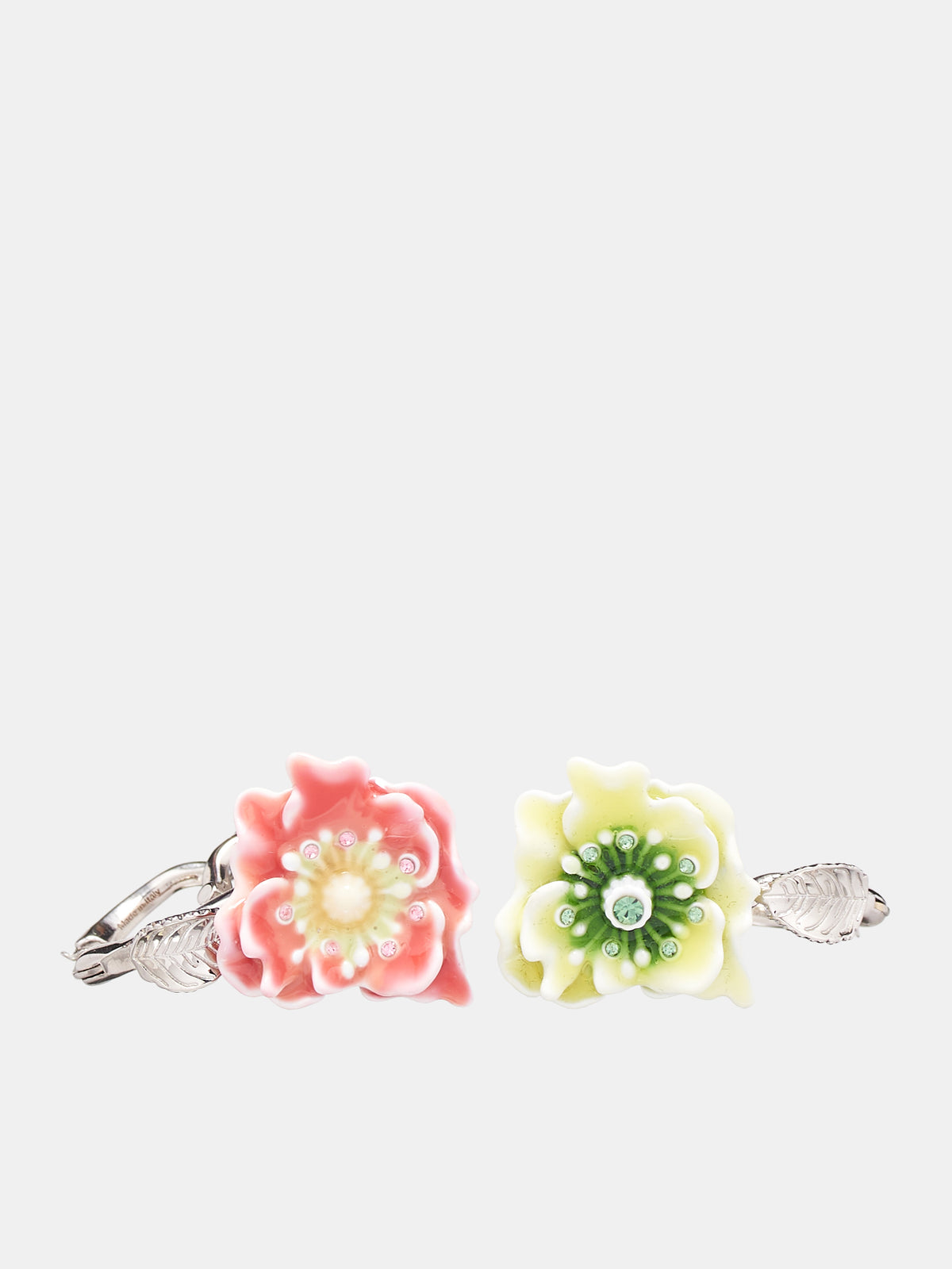 Flower Earrings (C50418-SILVER-RED-YELLOW)
