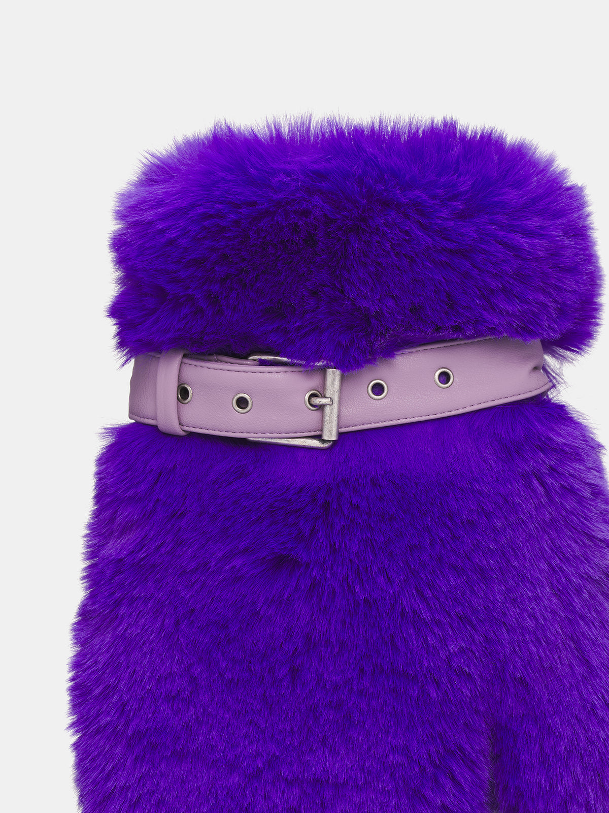 Buckle Faux Fur Gloves (C80207-ADA-PURPLE)