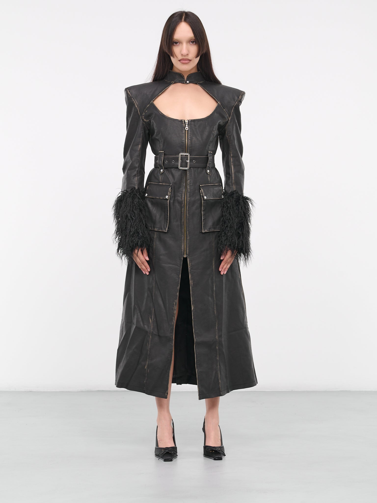 Low-cut Long Coat (CA-01-BK-BLACK)