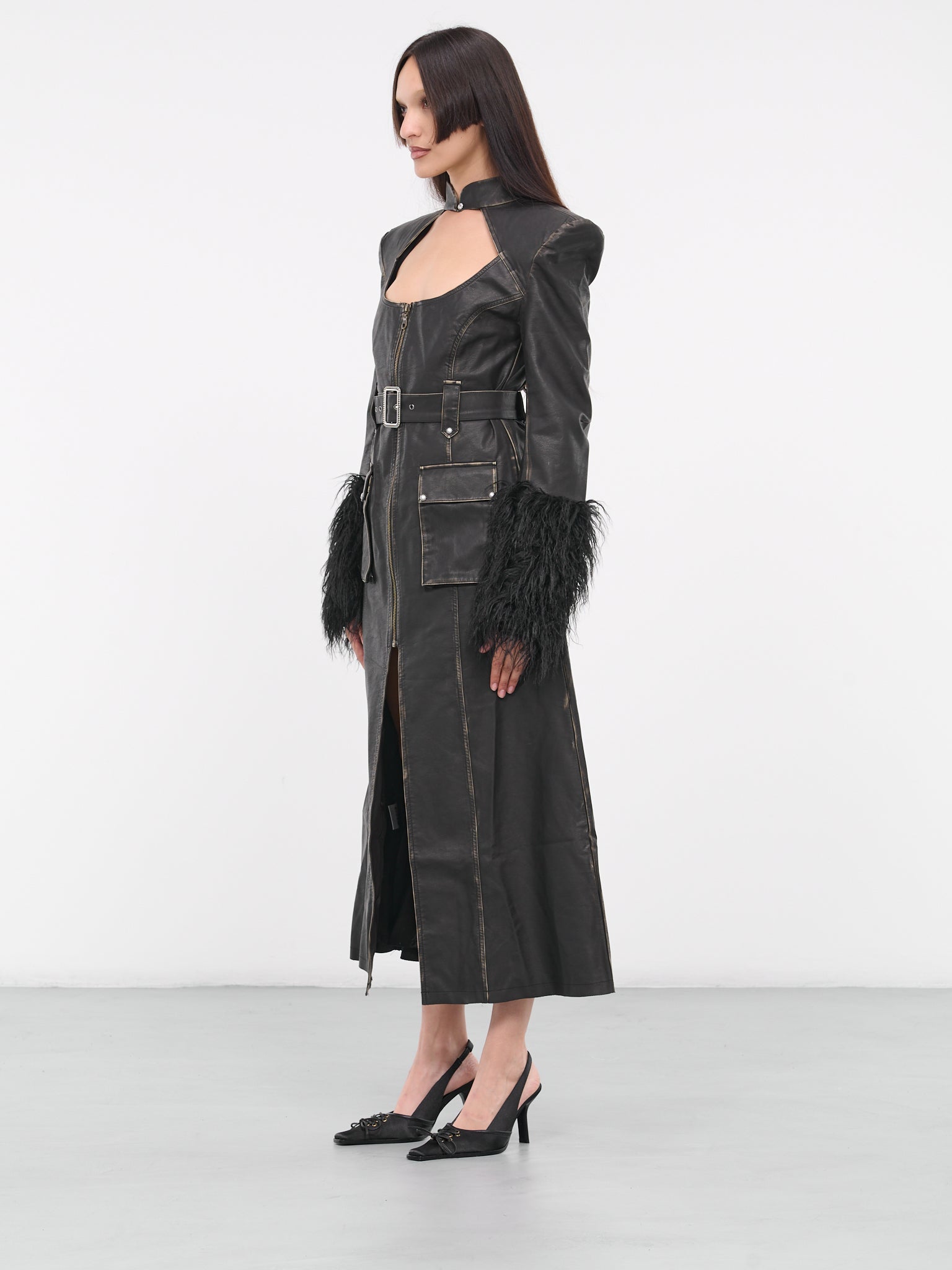Low-cut Long Coat (CA-01-BK-BLACK)