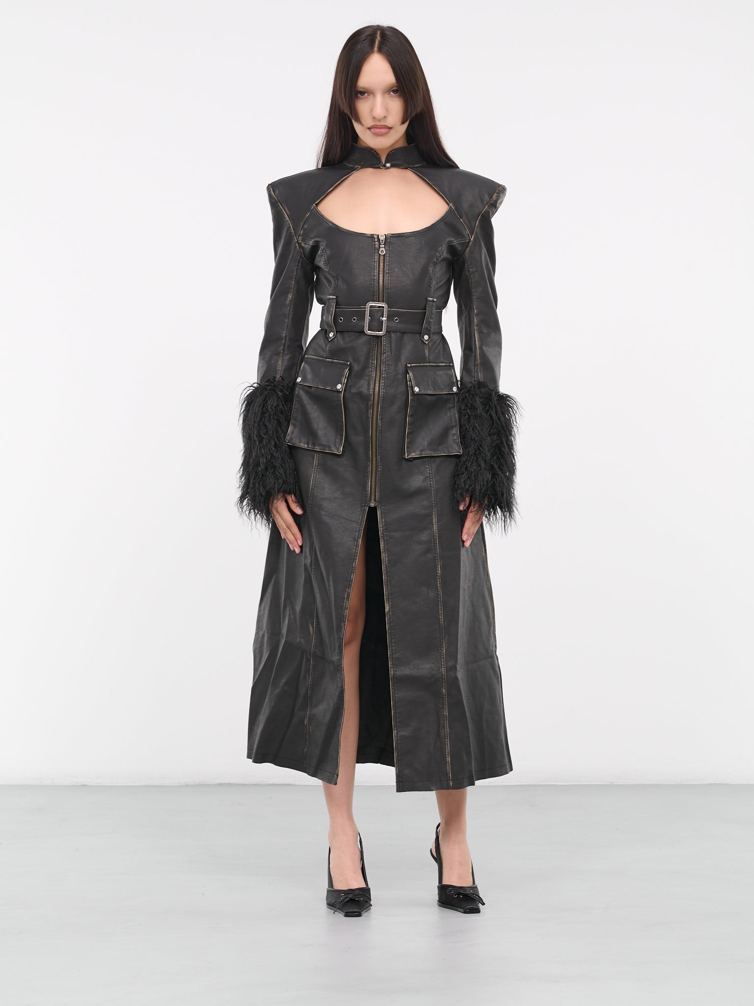 Low-cut Long Coat (CA-01-BK-BLACK)