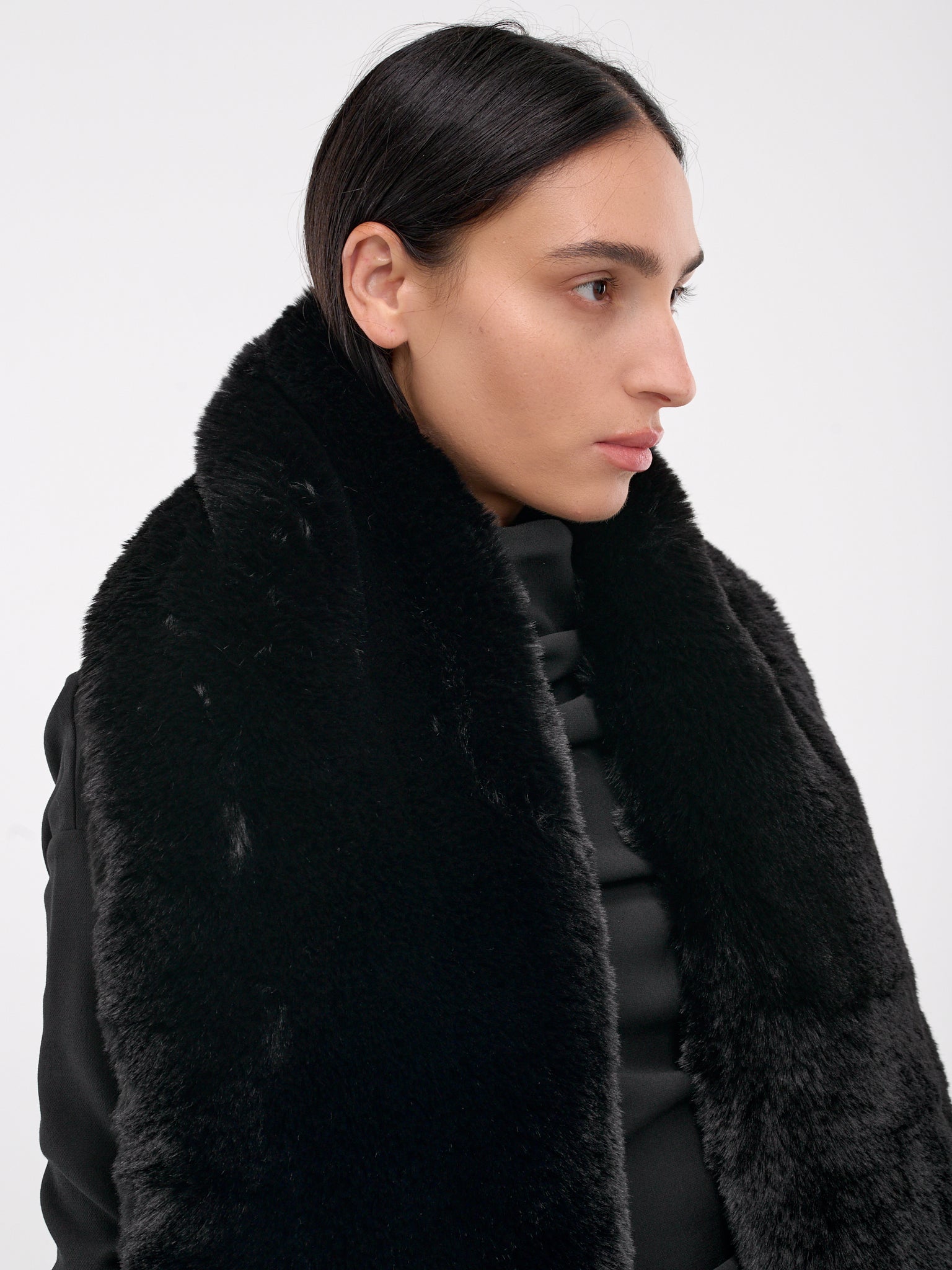 Furry Scarf CA0349 900 BLACK