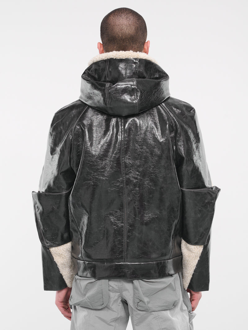 Crustacean Sherpa Jacket (CA04MFJ1BK-BEIGE-BLACK)