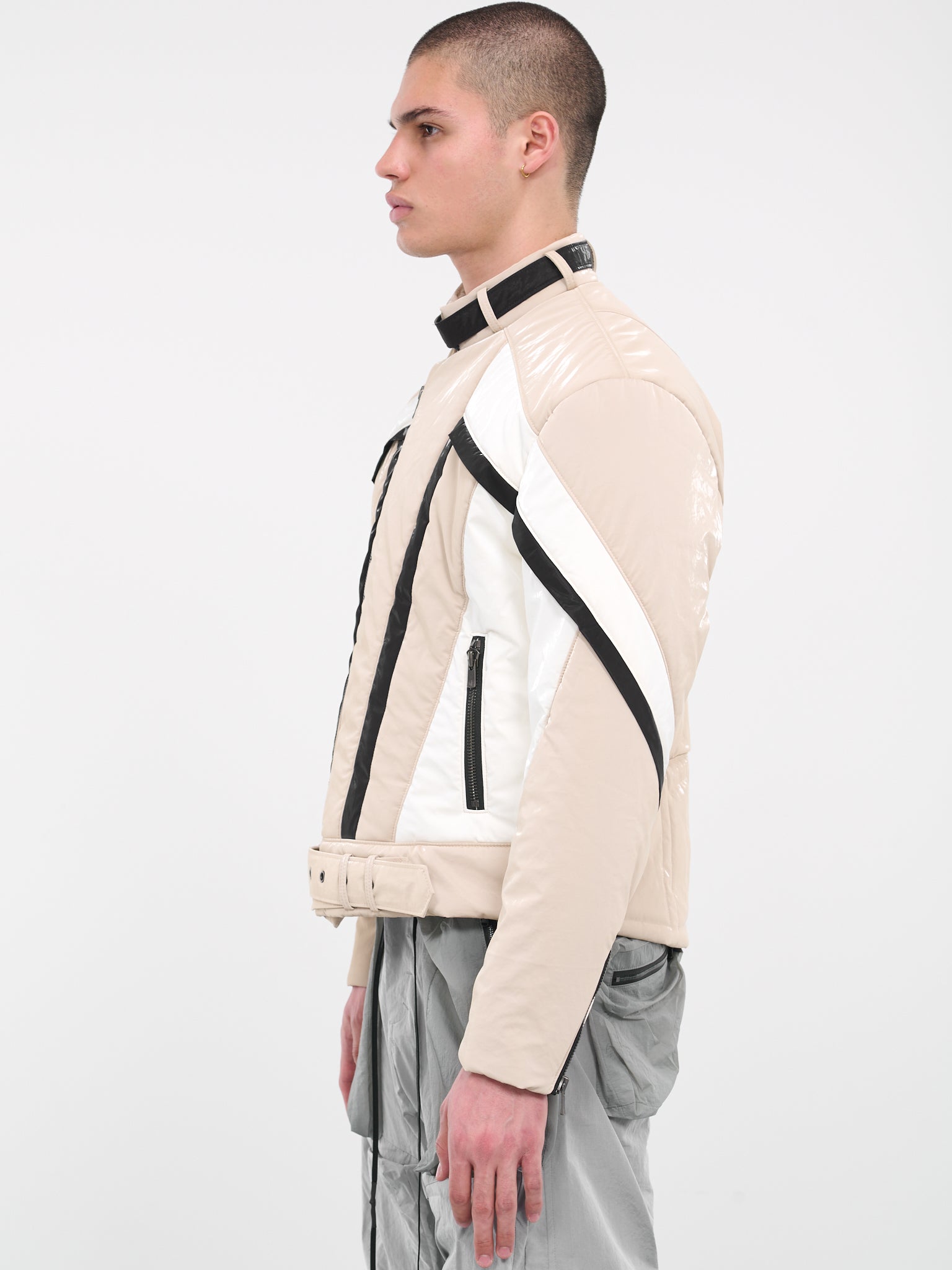 Crustacean Biker Jacket (CA04PRJ2WB-WHITE-BEIGE)