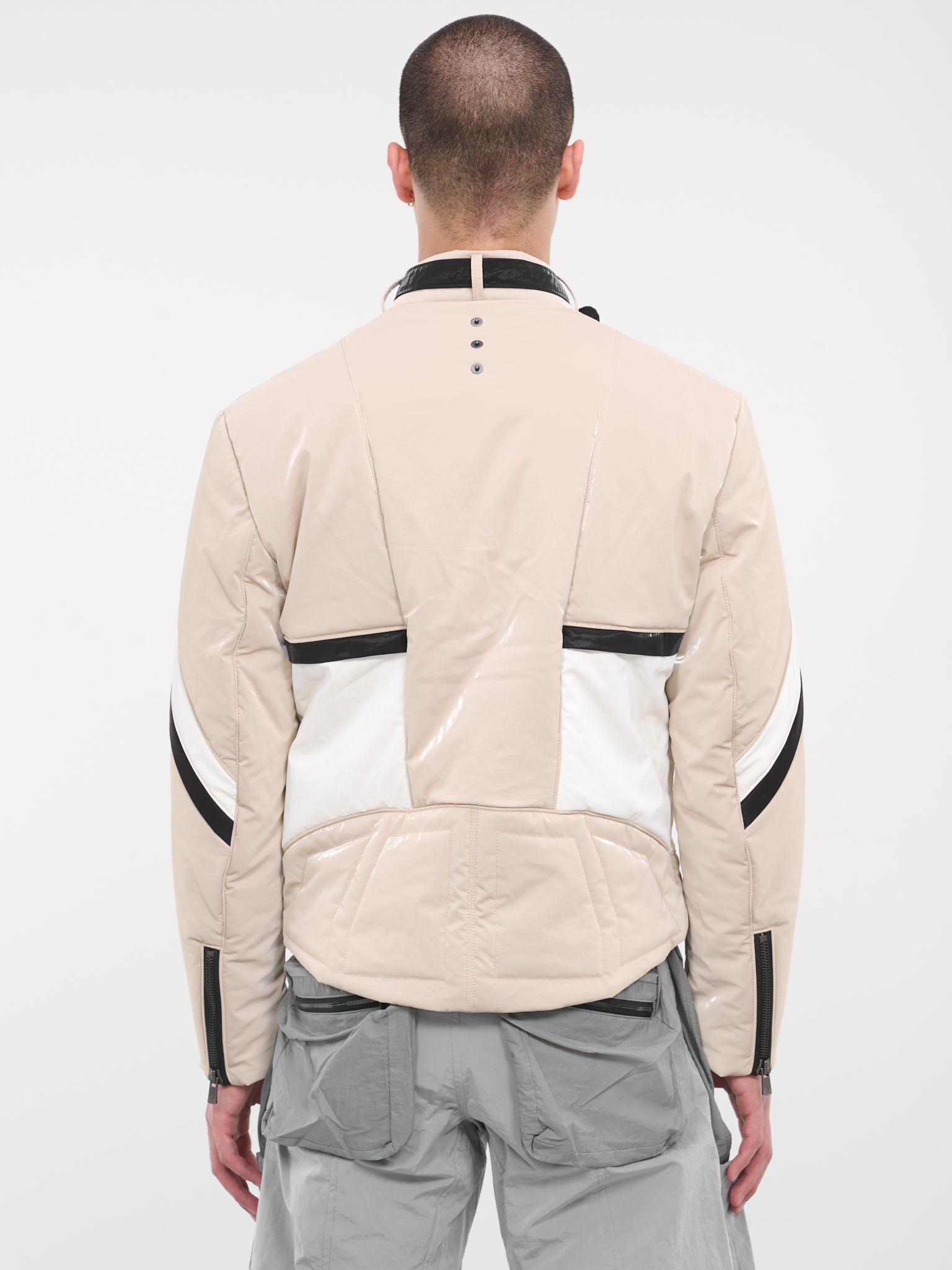 Crustacean Biker Jacket (CA04PRJ2WB-WHITE-BEIGE)