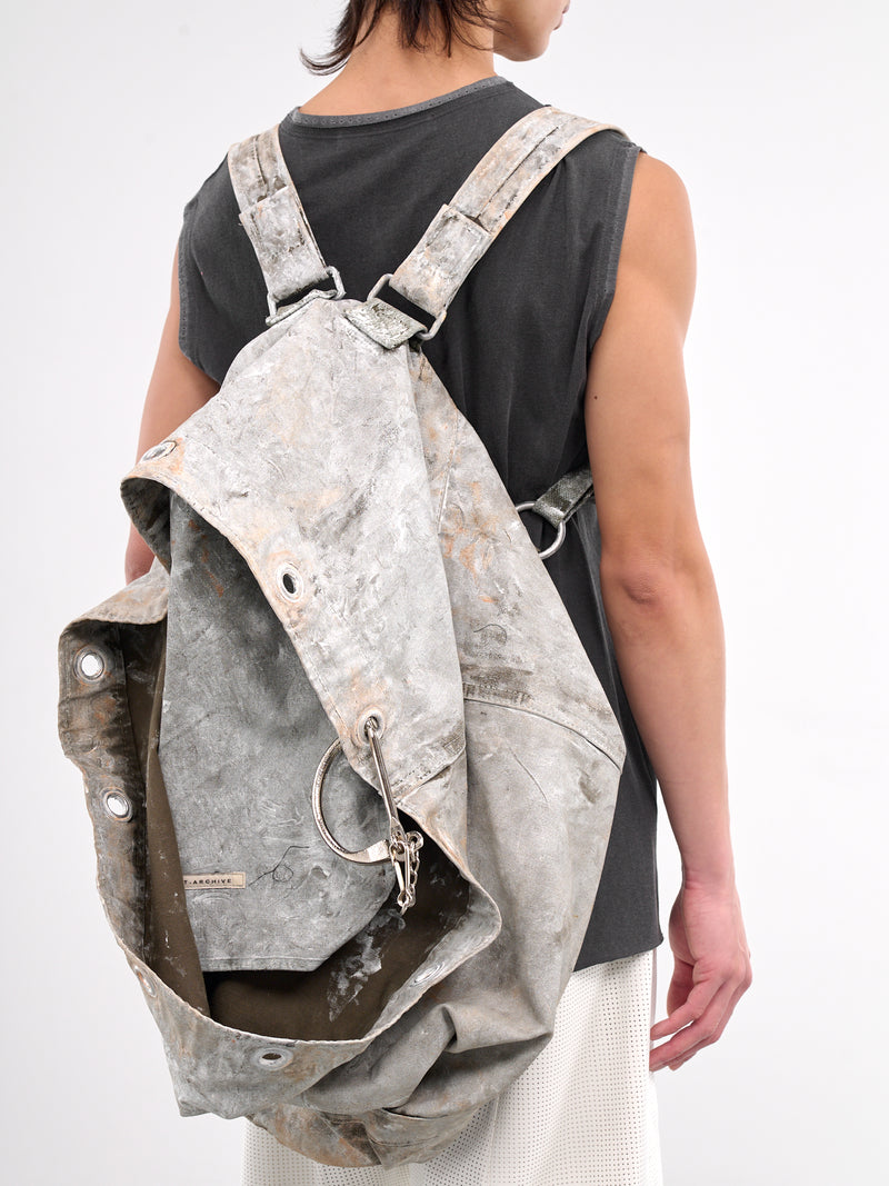 Hand-Coated Recycled Duffel Bag (CA07HCRD7RW-RUSTY-WHITE)