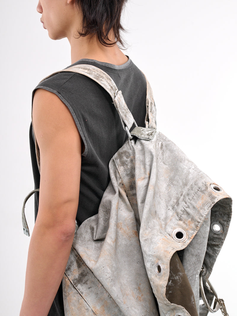 Hand-Coated Recycled Duffel Bag (CA07HCRD7RW-RUSTY-WHITE)