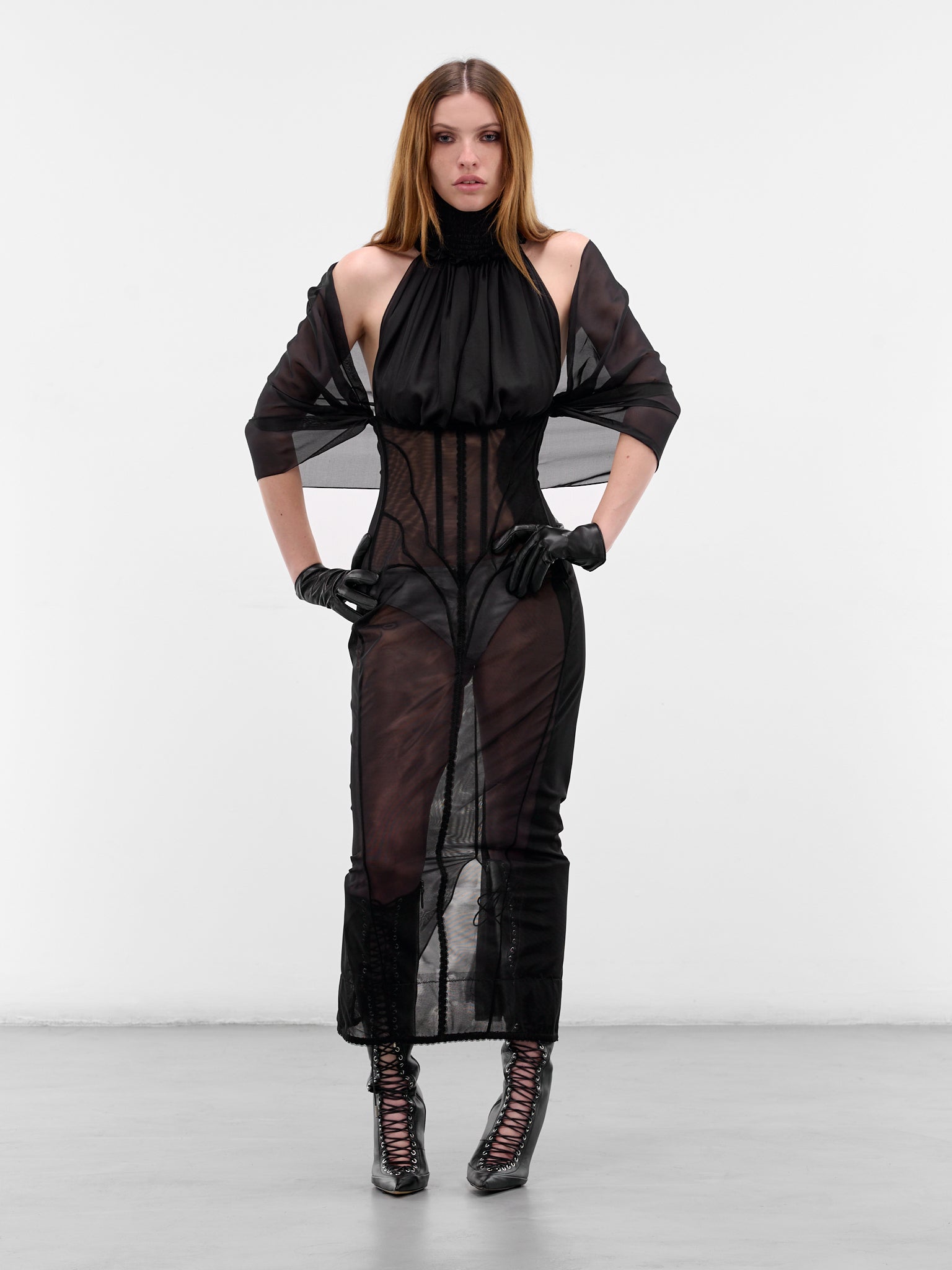 Black Cage Of Mind Maxi Dress (CAGE-OF-MIND-DRESS-BLACK)