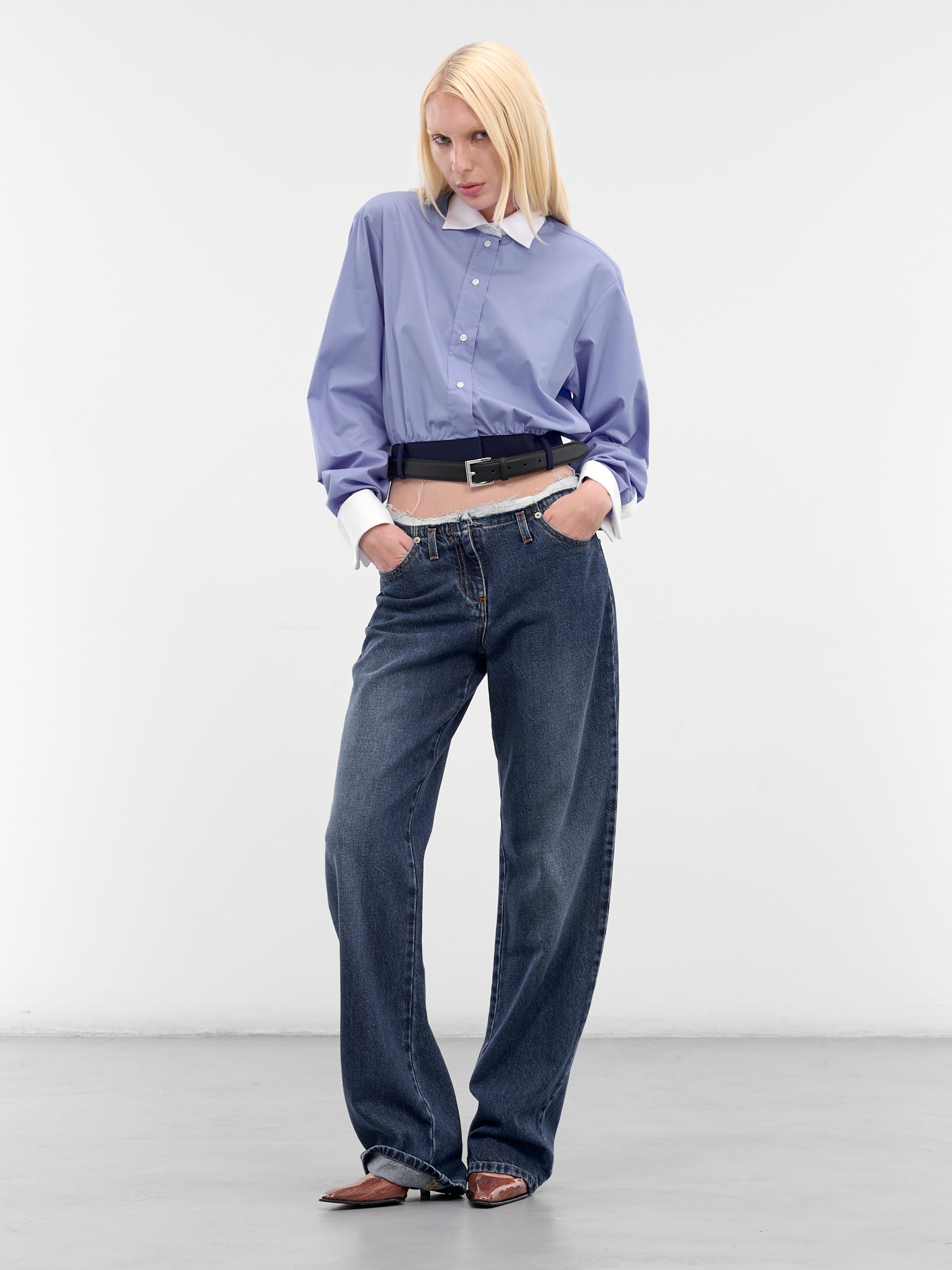 Cala Blue Cropped Belt Shirt (CALA-BLUE)