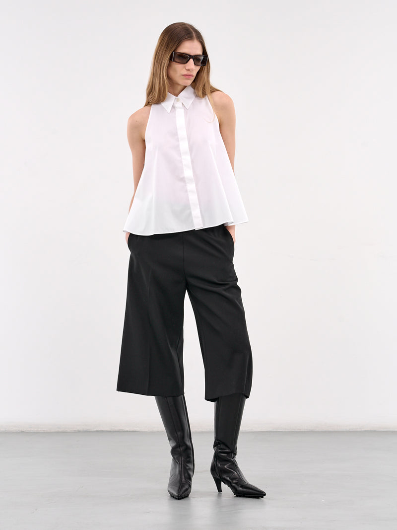 White Cotton Sleeveless Button-up Shirt (CAMA0612S0-UTC223-WHITE)