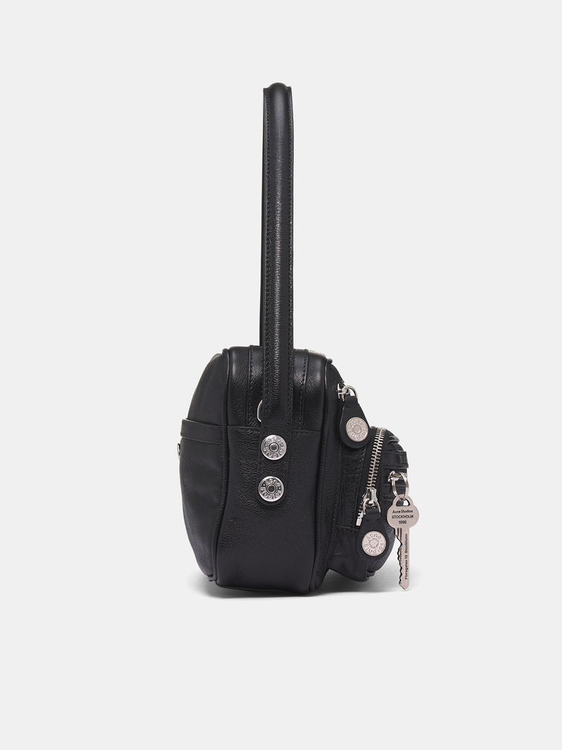 Leather Camero Fur Party Bag (CAMERO-PARTY-FUR-STRAP-BLACK)