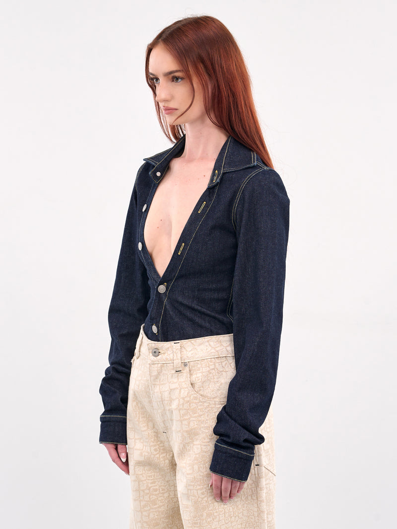 Camila Denim Bodysuit (CAMILA-INDIGO)