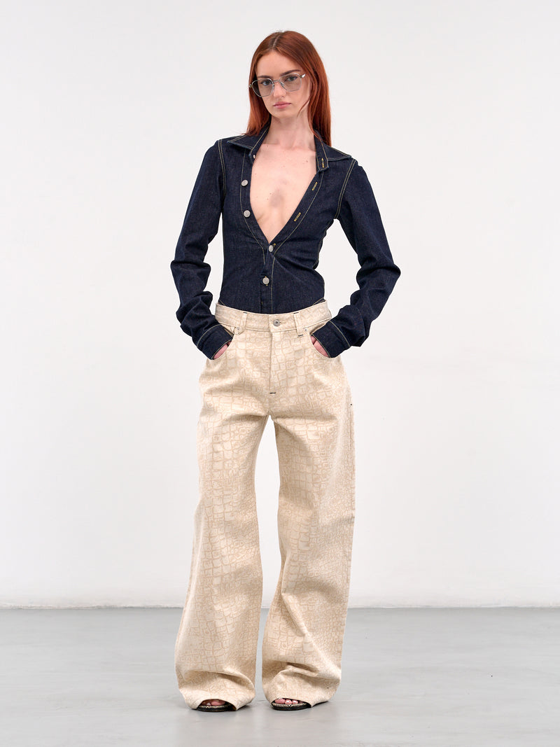 Camila Denim Bodysuit (CAMILA-INDIGO)