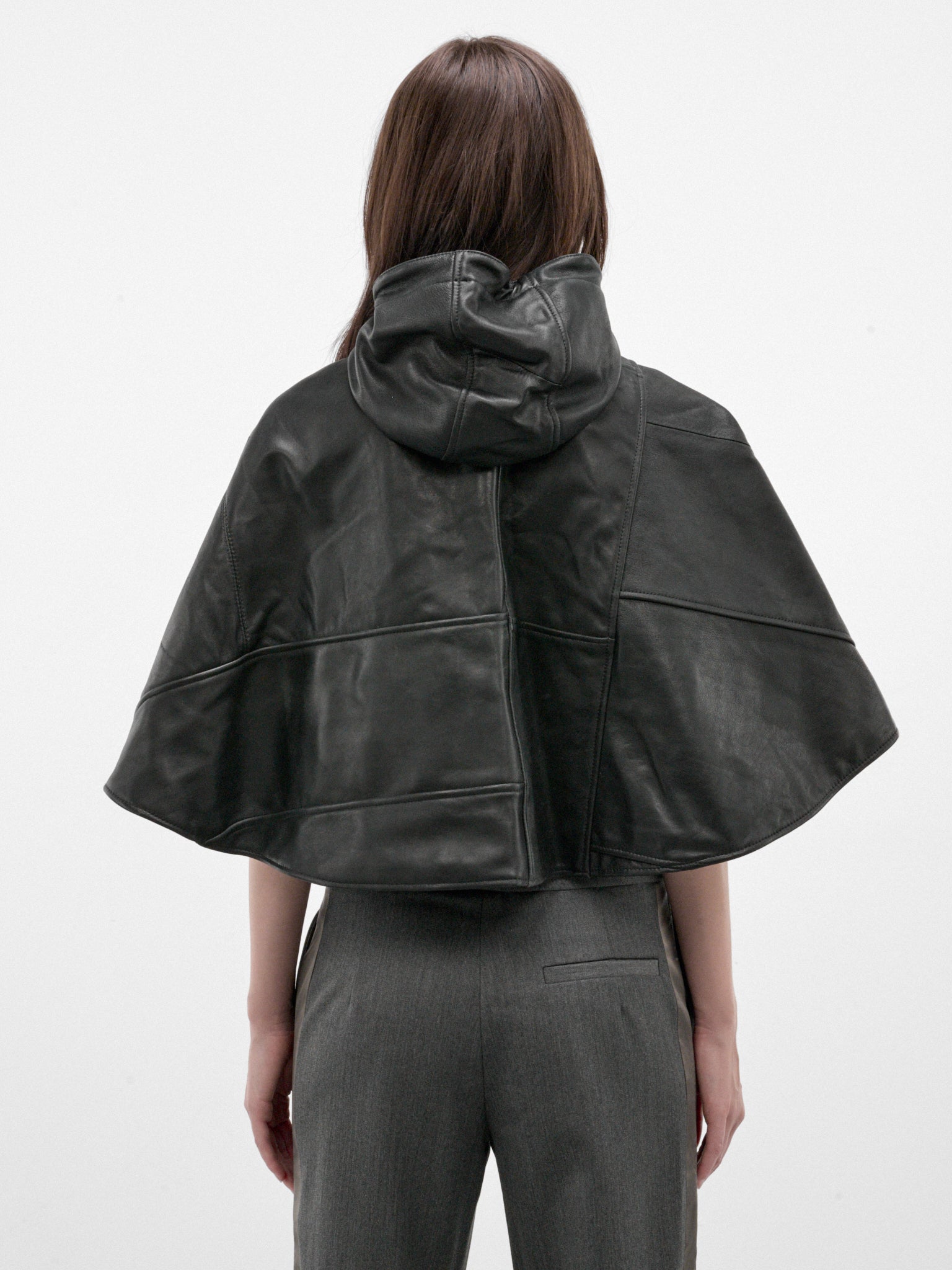 Black Leather Vera Cape (CAPE-VERA-LEATHER-BLACK)