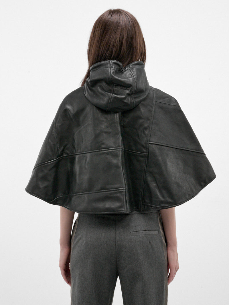 Black Leather Vera Cape (CAPE-VERA-LEATHER-BLACK)